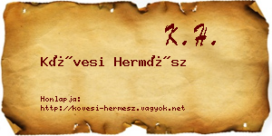 Kövesi Hermész névjegykártya
